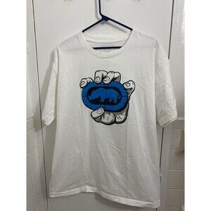 ECKO Y2K White UNLTD Men’s T-Shirt Size XL White Blue  w/ Rhino Graphic 3D